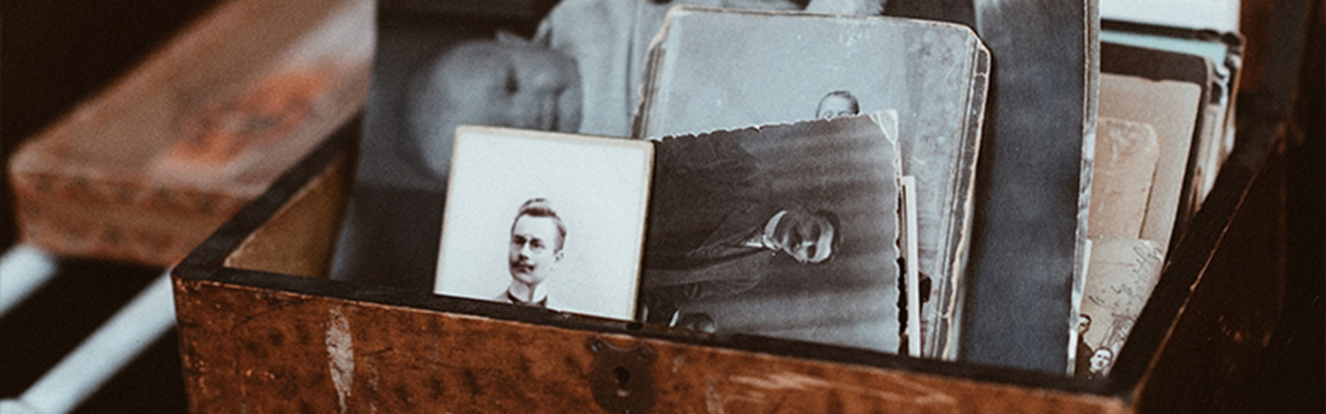 old photos in a memory box