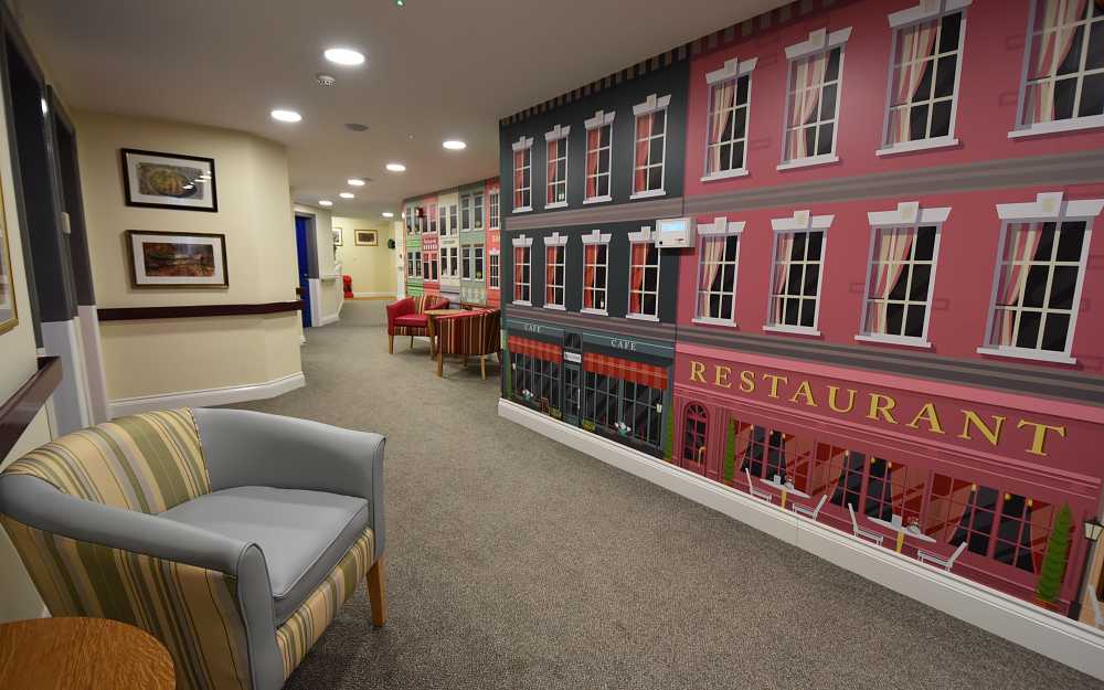 Hallway with seating area