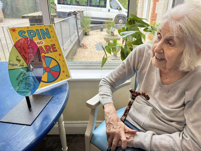 one of our residents playing spin and share