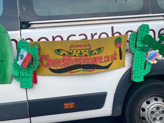 Decorated minibus for the seaton carnival