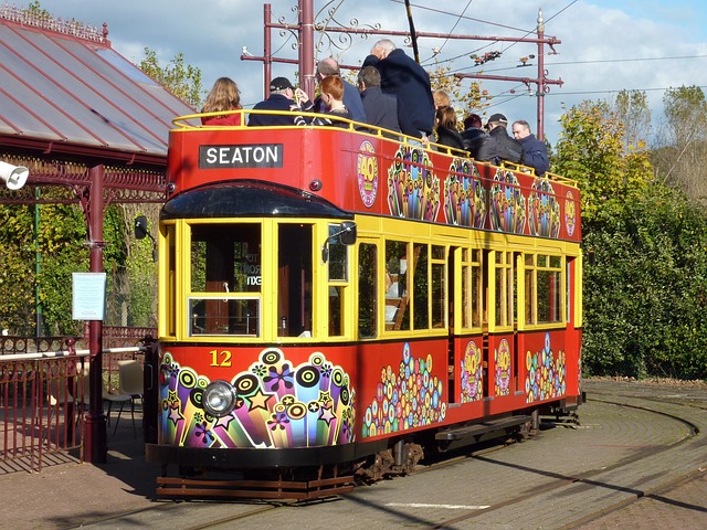 Colourful tram in seaton