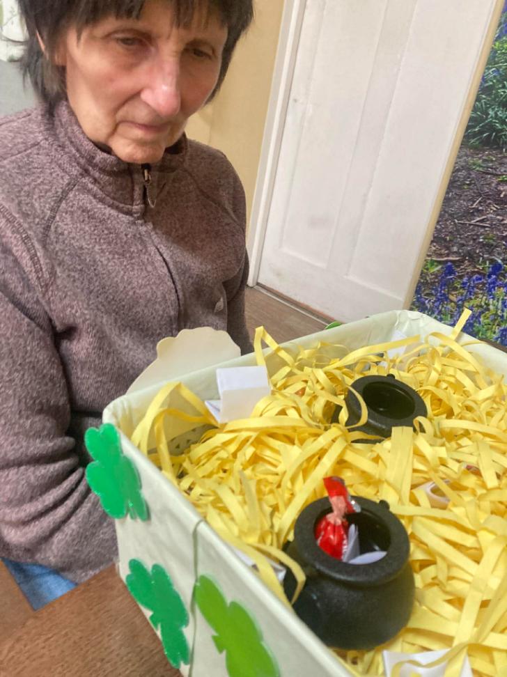 resident with easter basket